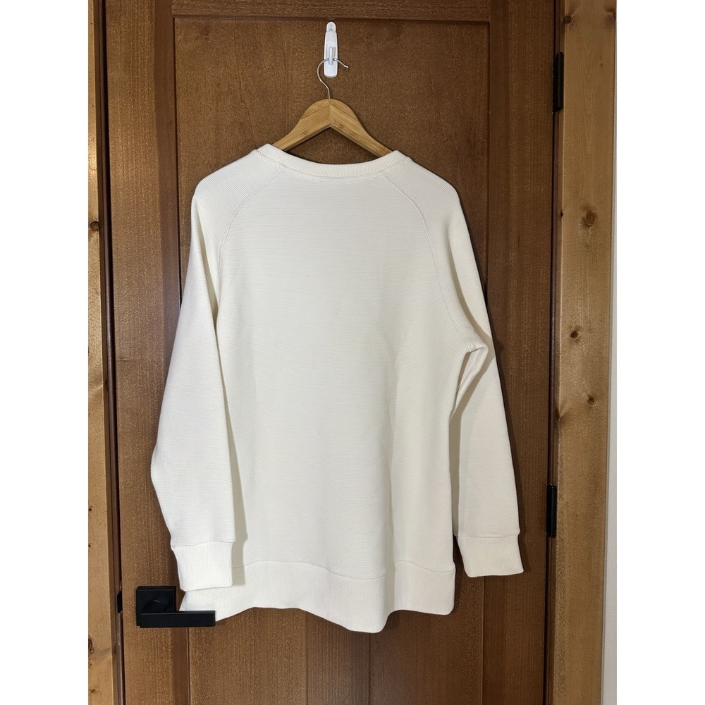 Varley Womens Cream Ribbed Sweatshirt Tunic Side Zip Pullover Size M/L - Picture 3 of 6
